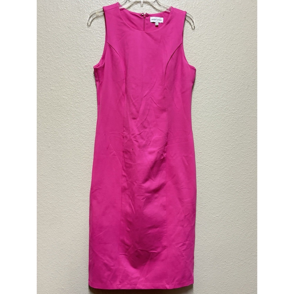 Gibson La Timer Hot Pink Size Medium Monte Knit Midi Sleeveless Bodycon